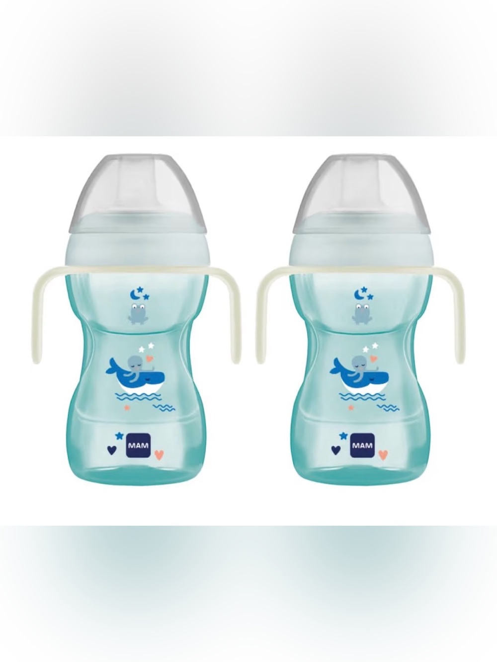 MAM Baby Bottle with Handles Blue